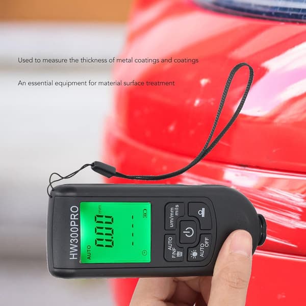 Digital Coating Thickness Gauge, Portable Paint Thickness Meter, 0-2000UM Range, Coating Measuring Tool(Black) Black