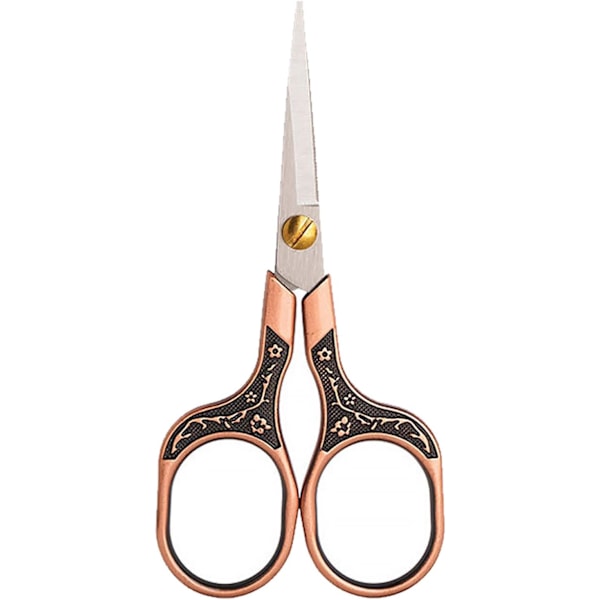 Mini Scissors Stainless Blade Metal Handle Office School Classroom Student Teacher Crafting Fabric Sewing Gift Wrapping All Purpose,Red Bronze