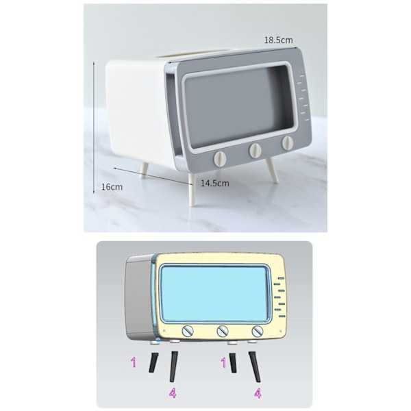 TV-formet vevboksholder Blue