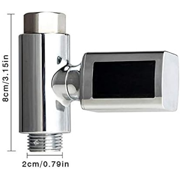 Digital LED-termometer dusjhode for babybadekar - Roterende termometer - Visuell for kran og dusjhode