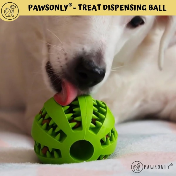 Godisdispenser Hundboll | Interaktiva Hundleksaker för Uttråkning | Hundpussel Leksak | Stimuleringsleksak (Liten 6cm, GRÖN, 1 Pack) 6cm