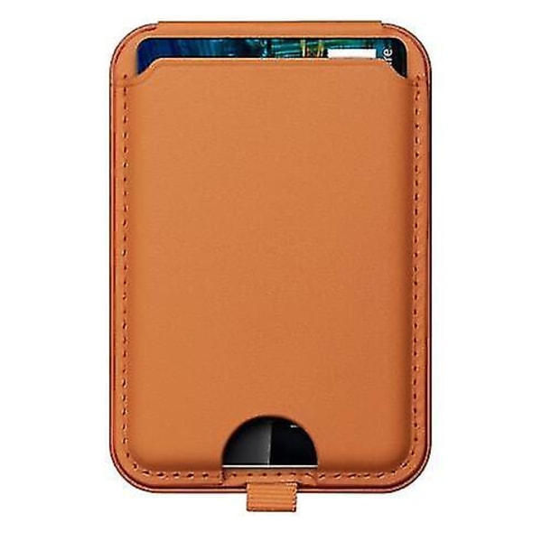 Magnetisk Stativ Magsafe Tegnebog, Magnetisk Tegnebog Kort Holder Med Stativ, Magsafe Læder Tegnebog Justerbar Stativ Brown