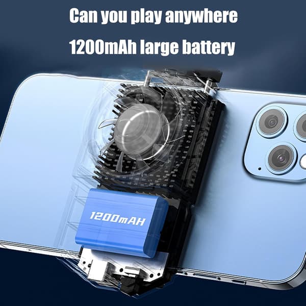Gaming Telefonkølere, Universal Telefonkøleventilator med 1200mAh Batteri til Smartphone