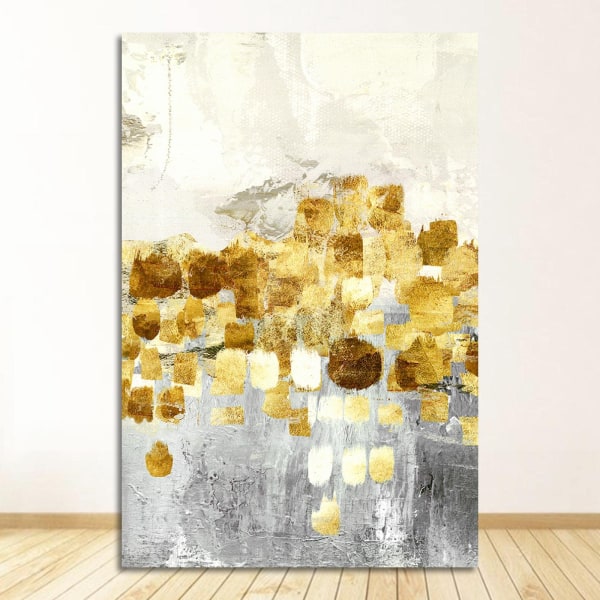 Pohjoismainen abstrakti kultainen foliokangasmaalaus Moderni harmaakultainen seinätaide julisteita ja tulosteita olohuoneen sisustukseen ilman kehystä 30*40cm