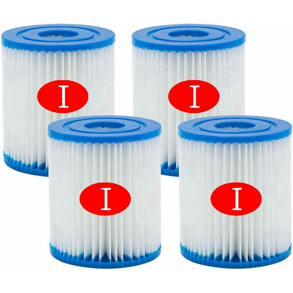 Pool filterpatron størrelse 1 til Bestway, 3,1 x 3,5 tommer, udskiftning af nem filterpatron til Bestway Type I, til rørrensning af pool. (4 pakke)