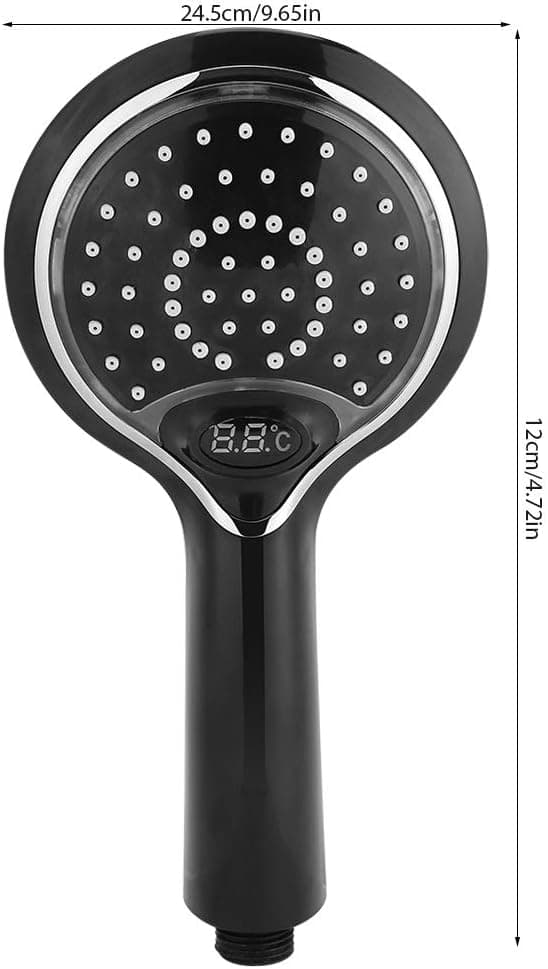 LED Brushoved - 3 Farver LED Håndbruser Temperaturkontrol (Farve: Sort) Black