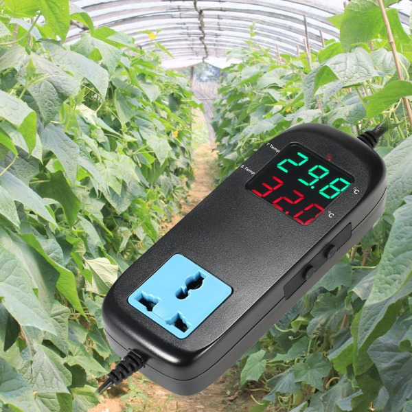 Elektronisk termostat LED digitalt display temperaturregulator med plugg