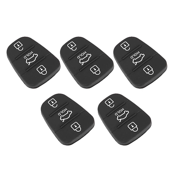 5 kpl Vaihto-avaimen kuoren kumia 3-painikkeinen Hyundai Kia:lle (kirjaimin)