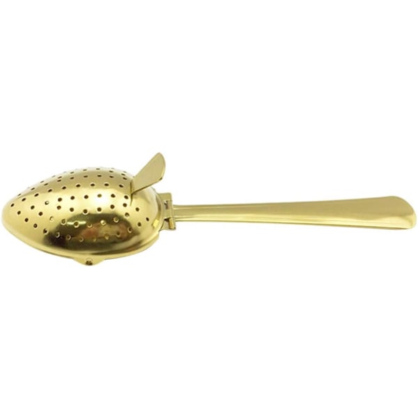 Te-filter Snap Ball Te-sil i rustfritt stål Mesh Sil Infuser for løs te Golden 2stk
