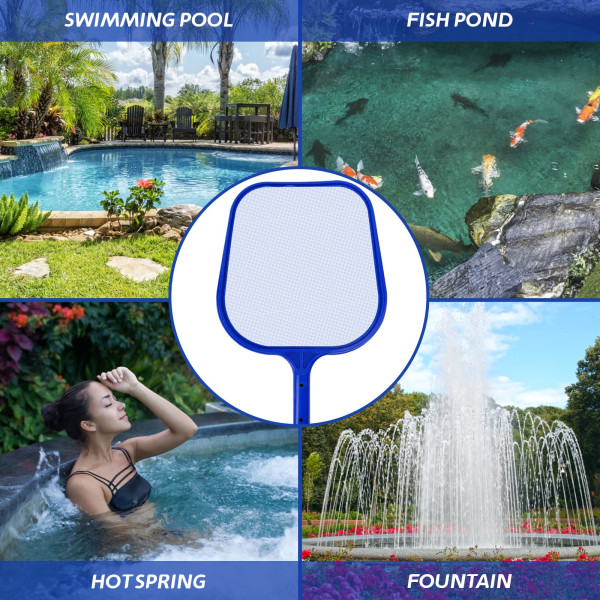 Landing net pool, 120 cm lang dam landingsnet med teleskopstang, fint net - til dam, alger & Bestway pool, alger landingsnet nylon net