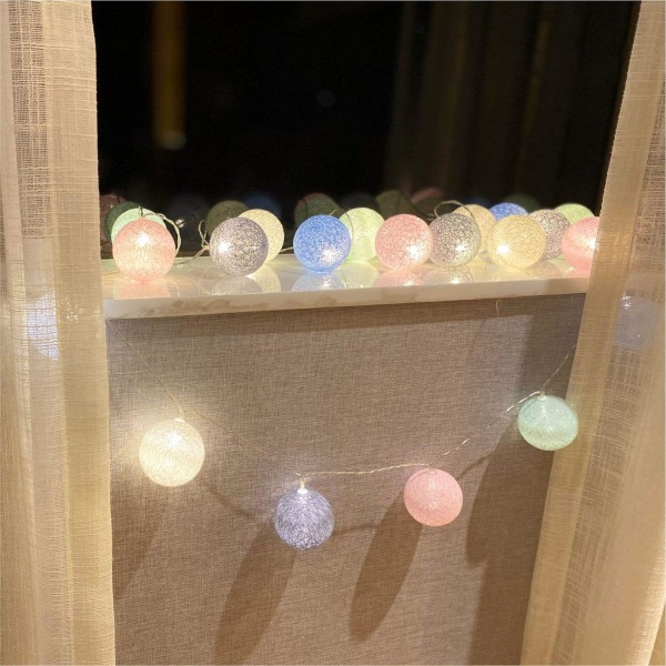 20 st LED bomullsboll ljusslingor för jul