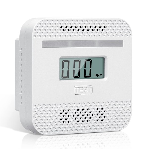 Älykäs hiilimonoksidi-ilmaisin LCD-näytöllä, EN 50291 -standardin mukainen, testipainikkeella ja LED-tilailmaisimella (mini, 1 kpl)
