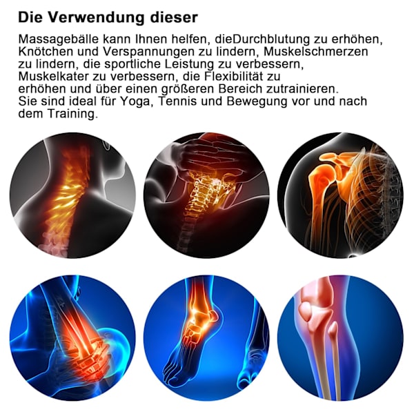Jordnötsmassageboll, Dubbel Lacrosseboll för Myofascial Release Trigger Point Therapy Slappna av Spända Muskler Djupvävnadsmassage