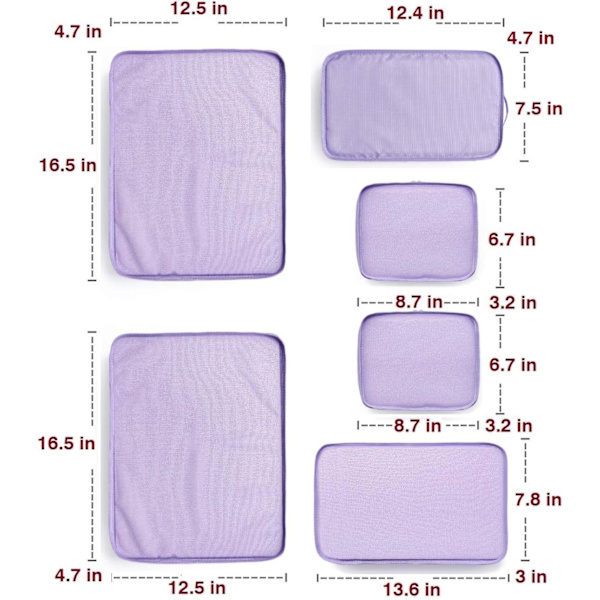 6 Set - Packningsresearrangör (Lavendel) Purple