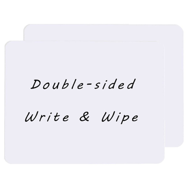 Lille hvide tavler 21 X 29,7 cm dobbeltsidet tør-slet skødebord Mini whiteboard，holdbare bærbare hvide tavler (2 pakke)