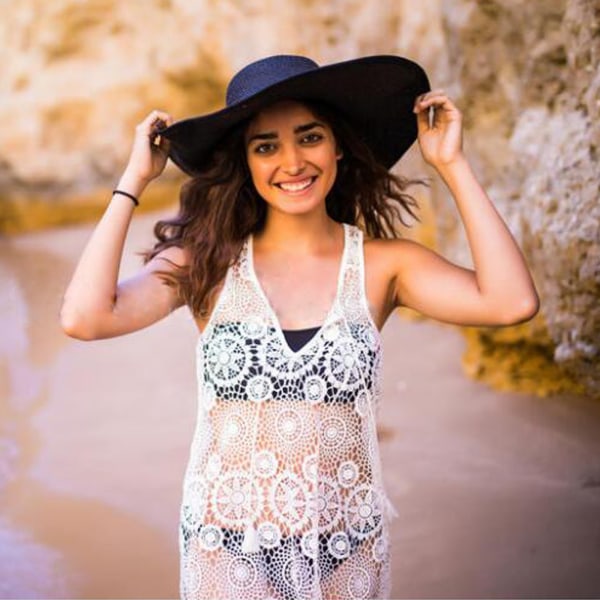 Dame Bredskygget Solhat Foldbar Beskyttelse Strandhat Elegant Sommerhat Solhatte UPF 50+