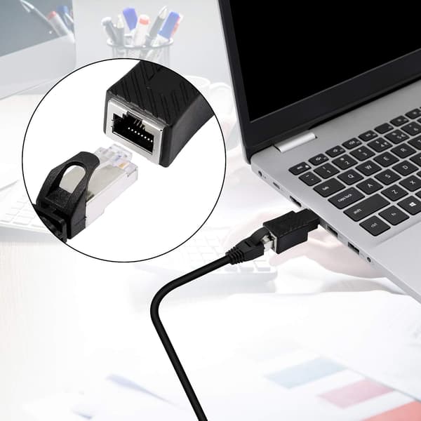 Lige Ethernet-adapter, RJ45 han til hun Cat6 forlænger LAN-netværksforbindelse (2-pak) (lige)