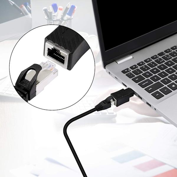Rak Ethernet-adapter, RJ45 hane till hona Cat6 förlängningsnätverkskontakt (2-pack) (Rak)