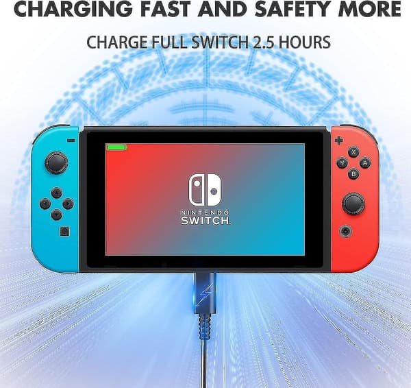 Lader for Nintendo Switch, Switch Lite og Switch OLED, støtter Nintendo Switch TV-dockmodus AC