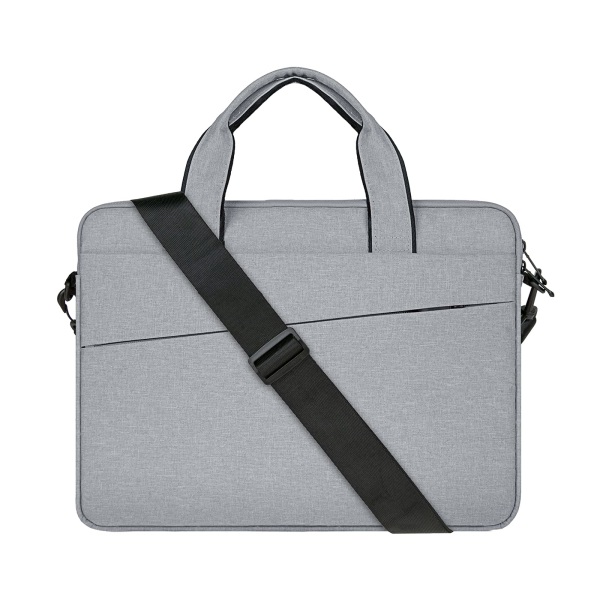 15 tommer bærbar taske ærme skuldertaske, polyester messenger taske bære computer taske dokumentmappe til mænd kvinder, grå Gray