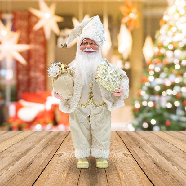 Realistisk Julenisse Santa Figur Dukkestående Julenisse Stående Dukk Nyhet Jul Figur Xmas Dekorasjon Ornament Dukk