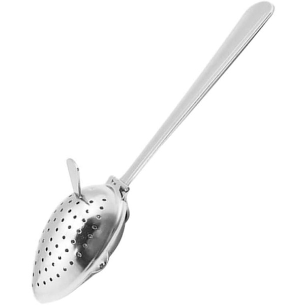 Te-filter Snap Ball Te-si, rustfrit stål mesh si, te-si til løs te, sølv, 2 stk.