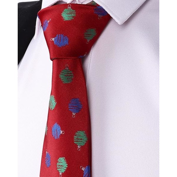 Mænds slips juleslips, silke hals slips til mænd julefest ferie slips ball