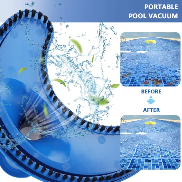 Bærbar støvsuger for svømmebasseng, støvsuger for overjordiske svømmebasseng, støvsuger for svømmebasseng med snornett