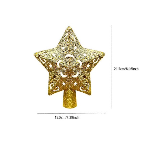 Juletretopp Belyst 3D Glitter Dynamisk Projeksjon for Juleferie Stjerne Star