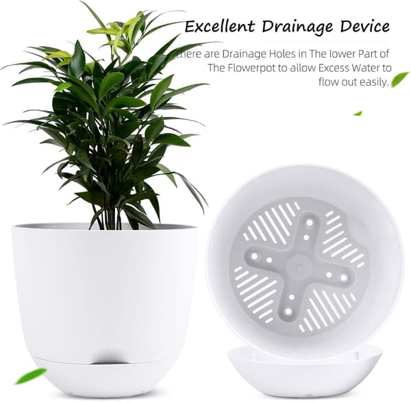 Innendørs og utendørs automatiske vanning blomsterpotter Hvit 13 cm (3stk) White M