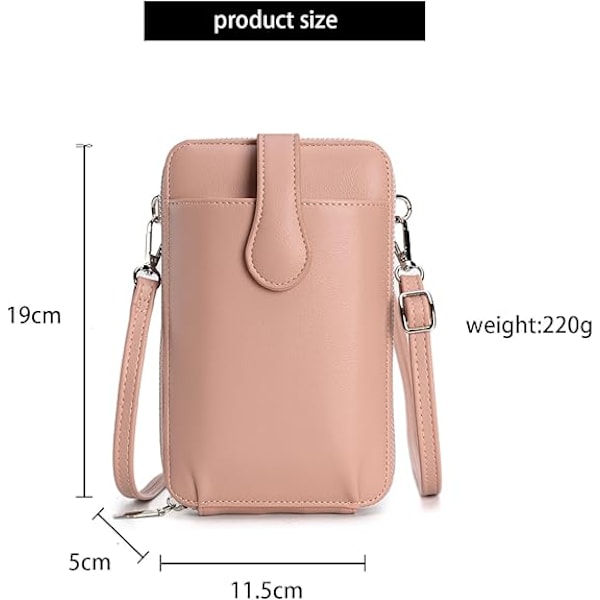 Små Crossbody-väskor för Kvinnor, PU-Läder Telefonplånbok, Små Handväskor för Kvinnor, Mobiltelefonplånbok, Svart