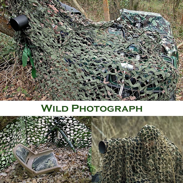 Dobbeltlags camouflage net 2x3m til jagt, hær til camping