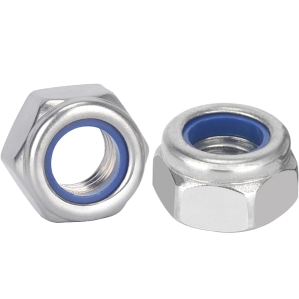 Selvlåsende M5.50 stk rustfritt stål låsemutter V2A A2 DIN 985 mutter White M5