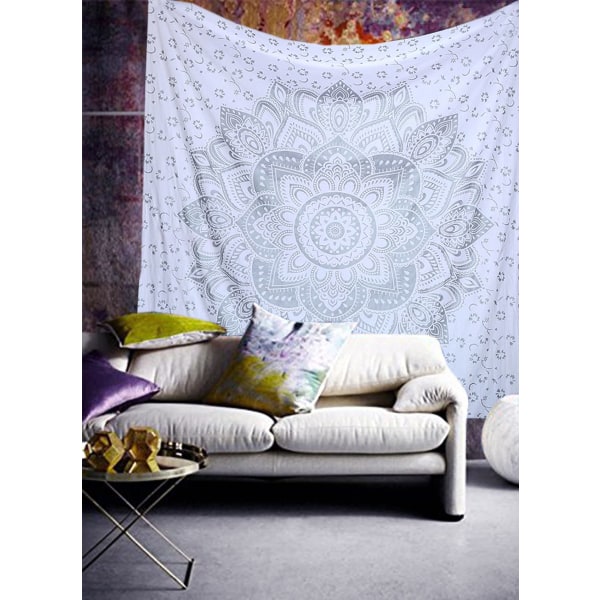 Tapestry Mandala, Boho Vægdekoration, Sort Guld Æstetisk Værelsesindretning, Vægdug Psykedelisk Vægophæng 100x150 cm B 100*150cm
