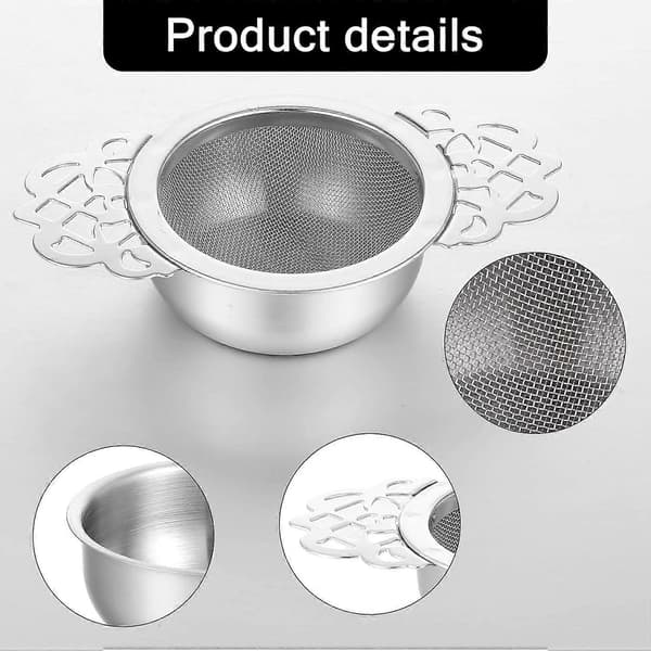 2-pakning tesilskål, teinfuser i rustfritt stål, teinfuser med netting
