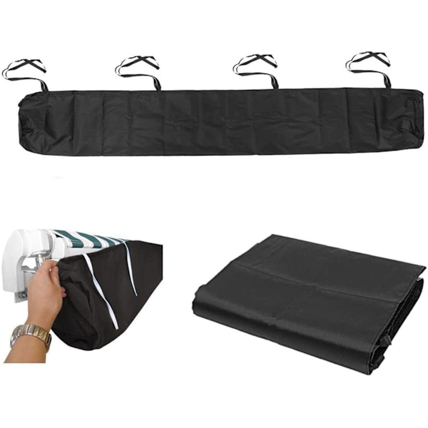 Markis för uteplats, förvaringsöverdrag för markis, vattentät, dammtät, snöskydd (4 m / 13,12 fot, svart) Black 4m