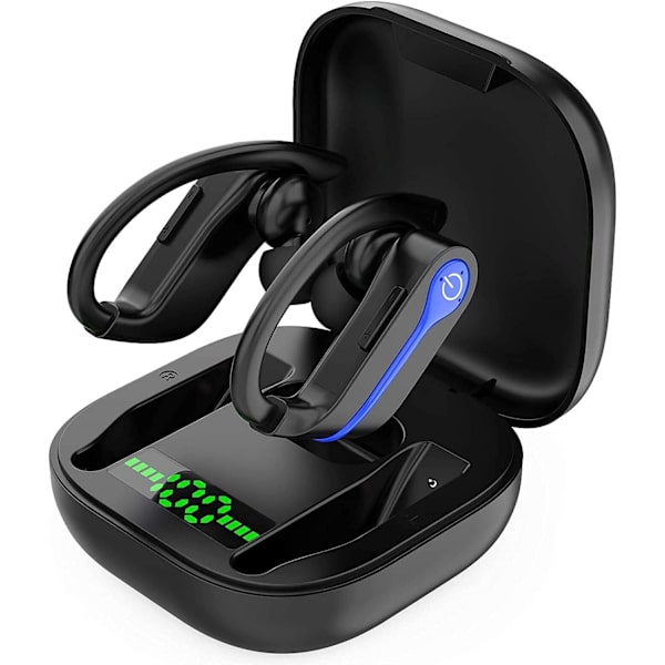Langattomat nappikuulokkeet, Bluetooth 5.1 langattomat kuulokkeet korvan sisään melunvaimennuskuulokkeet mikrofonilla syvä basso urheilukoukut IP7 vedenpitävä 40 tunnin toistoaika