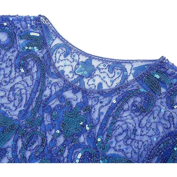 1920-talets Stola Sjal Dam Sequin Shawls för Aftonklänning Retro Gatsby Festdräkt Tillbehör blue