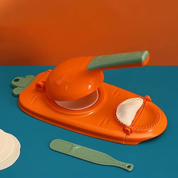 Manuell 2 i 1 Dumpling Maker, Dumpling Skin Maker, Dumpling Press Mold, Kjøkken Dumpling Making Tool Orange 2stk
