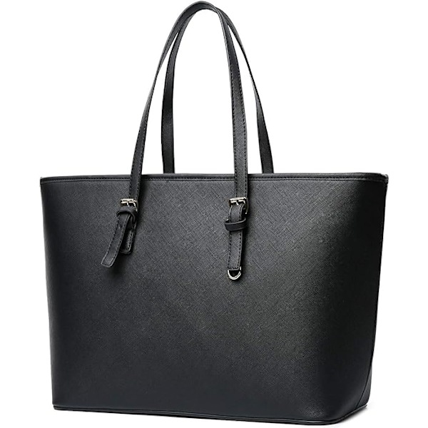 Naisten shopper-klassikko, elegantti käsilaukku, musta