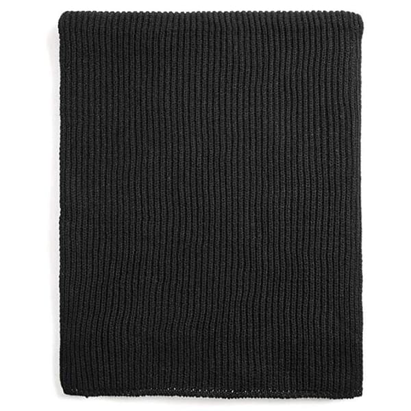 Varmt efterår og vinterhalstørklæde, unisex ren farve vinterhals varm strik garn halstørklæde Black