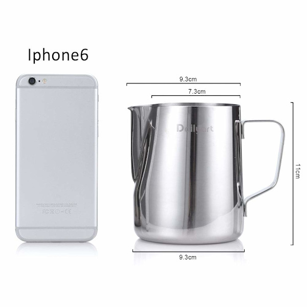 Maitokannu, ruostumattomasta teräksestä valmistettu maito kannu Maitokannu maito kannu silver 600ml