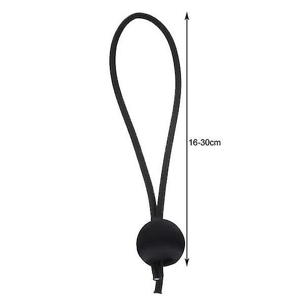 10-pak - Presenningbeslag / Gummistrop med kugle Sort