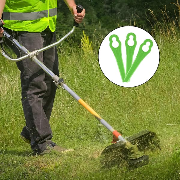 100 st ersättningsblad i plast, plastgräsklipparblad, kantklipparblad för trädgårds- och gräsklippartillbehör (grönt) Green