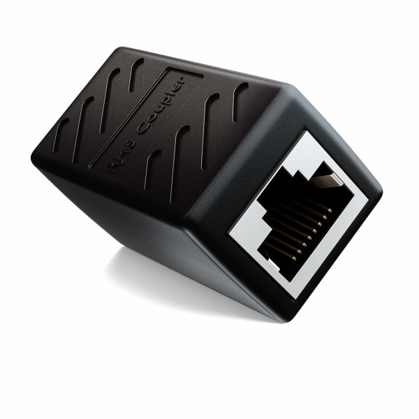 1x CAT6 koblingskabel-stik netværkskabler patchkabel ethernetkabel afskærmet modulært adapter 2x hun RJ45 DSL LAN sort