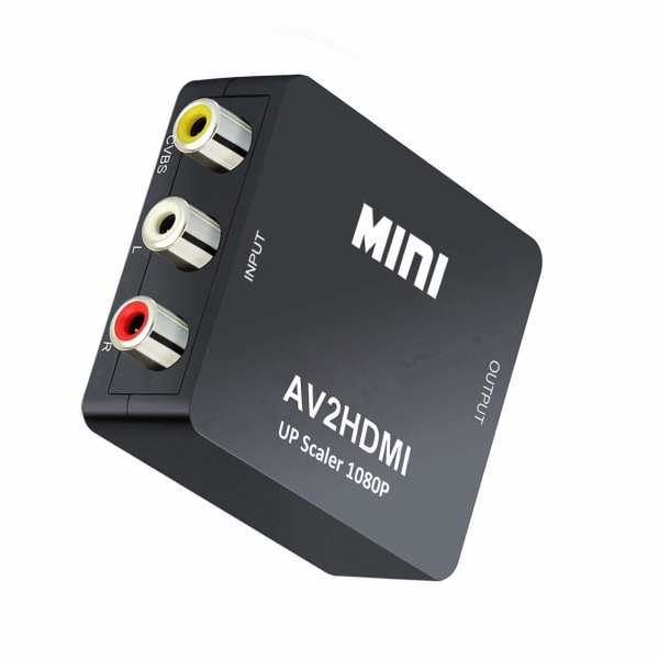 Mini AV RCA CVBS til HDMI Video Audio Konvertere Adapter Support 720 1080P til Kamera, Xbox 360, PS1, PS2, WII, N64, DVD-afspiller, VHS