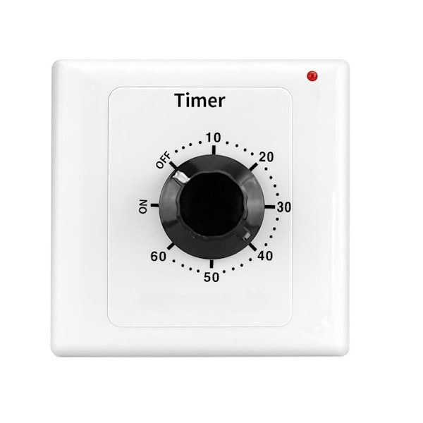 60 Minutters Timer, AC 220V, 15A, Intelligent Mekanisk Nedtellingstimer, Tidsbryter, Panel Timer Kontrollknapp 86