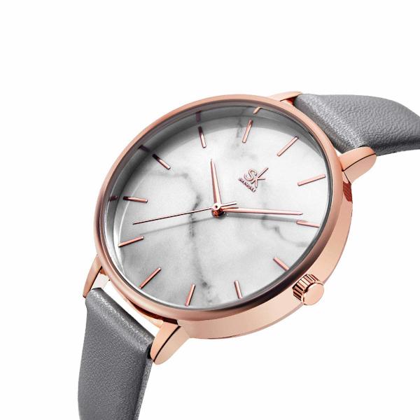 Minimalistisk dameklokke ultra-flat elegant