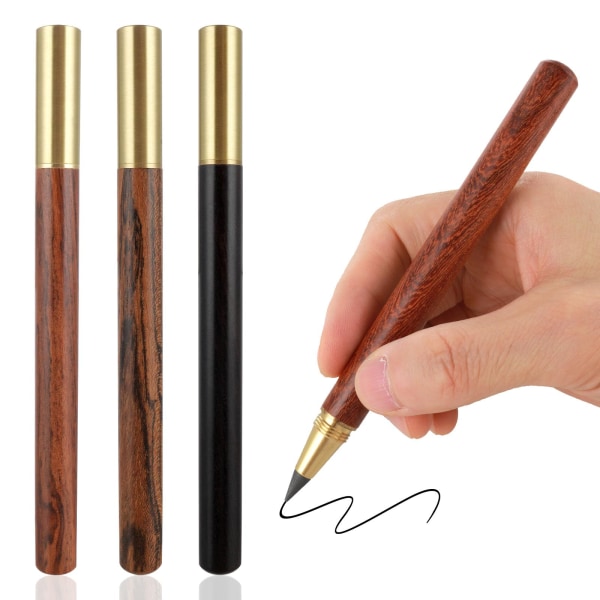 4 stk Infinity-blyant av tre, gjenbrukbar evigvarende blyant, uten skarphet, blekkfrie blyanter Skoleutstyr (4 trefarger)