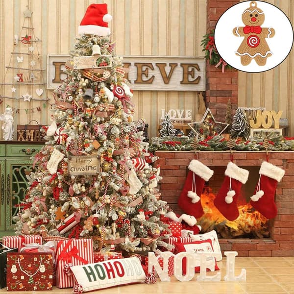 Pepperkake juletrepynt, 12 stk. Pepperkake ornament, Pepperkake mann ornament, Pepperkake mann
